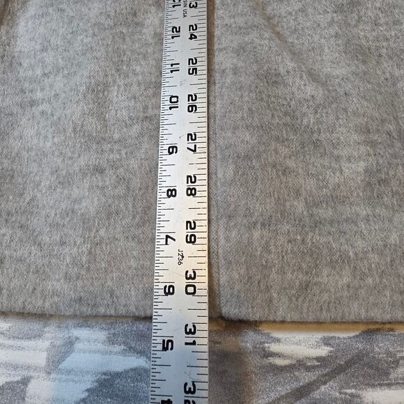 Double Brested Light Gray Lined Long Coat Felted Wool Women's Small Medium Gift - Picture 7 of 10